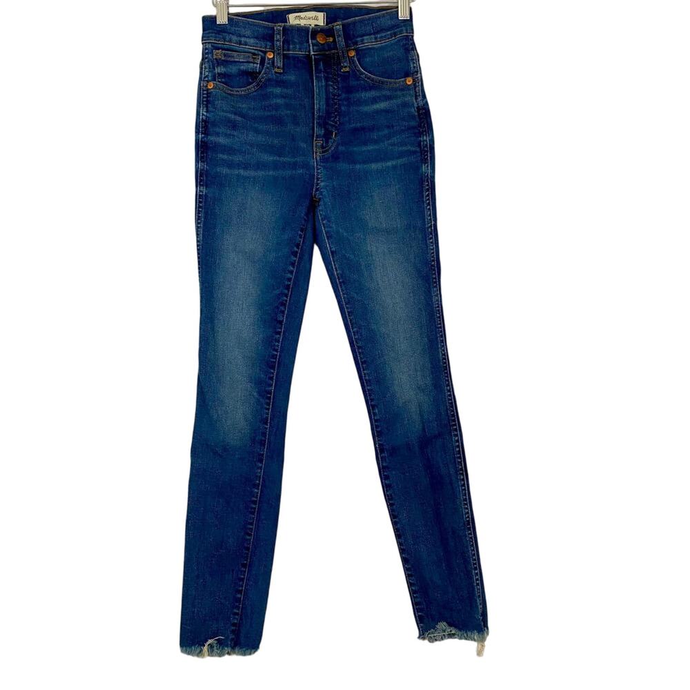 Madewell Women's 10" High Rise Skinny Ankle Jean Dark Blue Wash Size 25 EUC